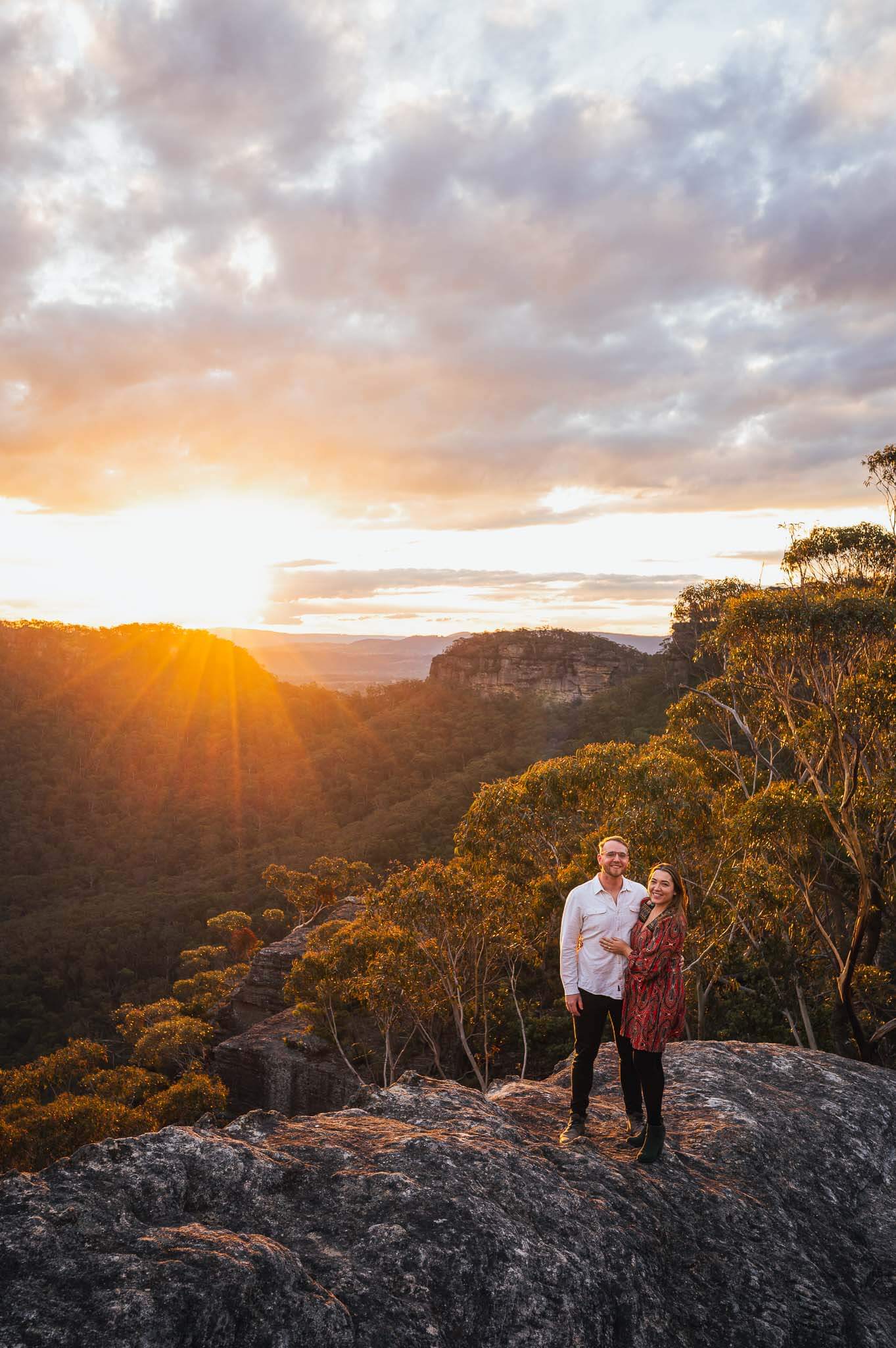 Blue Mountains Proposal Photography Sunset Rock Lookout